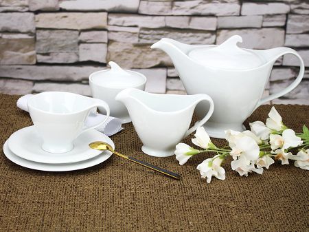 Garnitur do herbaty na 12 osób (40el) Bogucice - Gamma White 1075