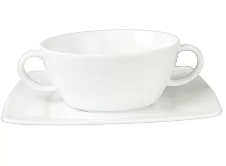 Bulionówka ze spodkiem 0,3 L / 17 cm Lubiana - Victoria biała (nr 2716, 2724)