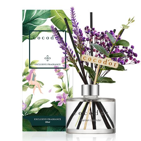 Dyfuzor zapachowy z patyczkami i prawdziwymi kwiatami 200 ml Cocodor - Garden Lavender 30420 Dyfuzor zapachowy z patyczkami i prawdziwymi kwiatami 200 ml Cocodor - Garden Lavender 30420