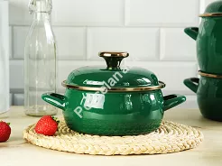 Garnek z pokrywką 1,5 L Emalia Metalac - Dark Green 1ME.DG.G16N