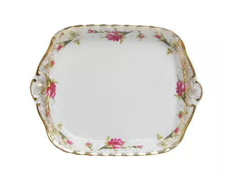 Taca na ciasto (mała) 17cm Chodzież  - Iwona B013 ZŁOCONA RÓŻA