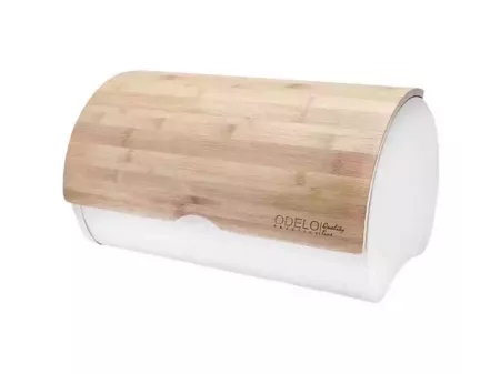 Chlebak 39 cm Odelo - Ubaldo biały z bambusową pokrywą 1OD.CHL.2105