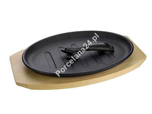 Patelnia żeliwna owalna 27 x 17 cm z deską Tognana - Fusion Taste 1T.FT.P27 Patelnia żeliwna owalna 27 x 17 cm z deską Tognana - Fusion Taste 1T.FT.P27