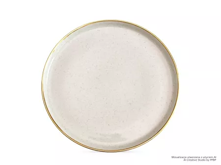 Talerz deserowy 22 cm Bogucice - Alumina Granite Cool White Gold Nordica 1128G