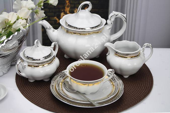 Garnitur do herbaty na 6 osób (21el) Ćmielów - Bolero E551 PRINCESS Garnitur do herbaty na 6 osób (21el) Ćmielów - Bolero E551 PRINCESS