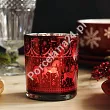 Świecznik szklany 8 cm Altom Design - Karuzela czerwony 07.CHR.1643