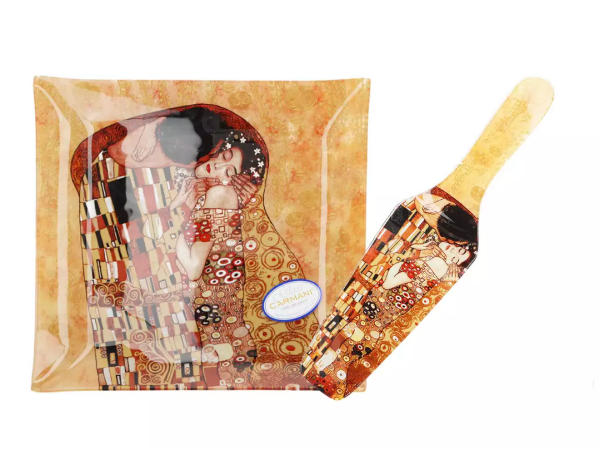 Półmisek / talerz deserowy 25 cm z łopatką do ciasta Carmani - Gustav Klimt Pocałunek 33.198-8081 Półmisek / talerz deserowy 25 cm z łopatką do ciasta Carmani - Gustav Klimt Pocałunek 33.198-8081