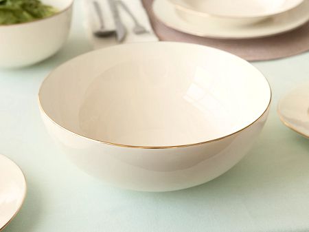 Salaterka 25 cm Karolina - MariaPaula Ecru Złota Linia 23011 (Klasyka / Nova)