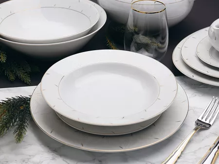 Serwis obiadowy na 12 osób (43el) Chodzież - Yvonne G896 Kropla Złota