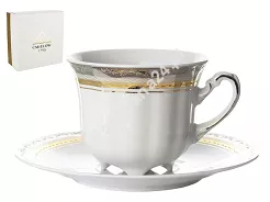 Filiżanka ze spodkiem 0,23 L / 14,5 cm (do kawy) Ćmielów - Bolero E551 GIFT BOX