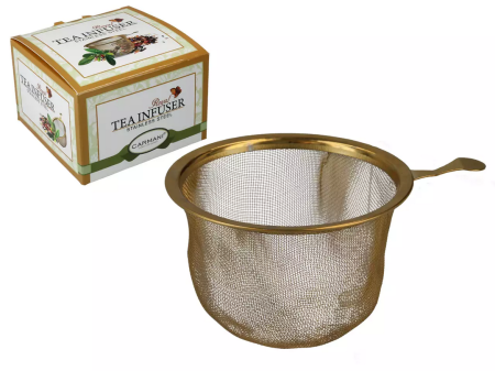 Zaparzacz do herbaty z uchwytem 8 cm Carmani - Złoty 33.888-0060