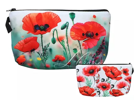 Kosmetyczka 22 x 13,5 cm Carmani - Kwiaty maki 33.021-4878