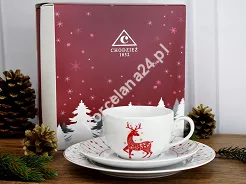 Garnitur śniadaniowy (3 el.) Chodzież - Yvonne Renifer Czerwony BN02 GIFT BOX