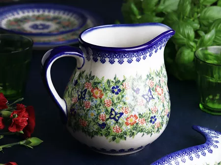 Dzbanek 1,5 L Bolesławiec - Kwiatowy Ogród