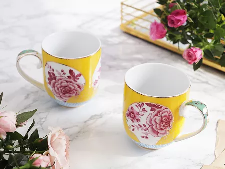 Komplet 2 kubków 0,35 L Pip Studio - Royal Yellow 51.RY.002.602