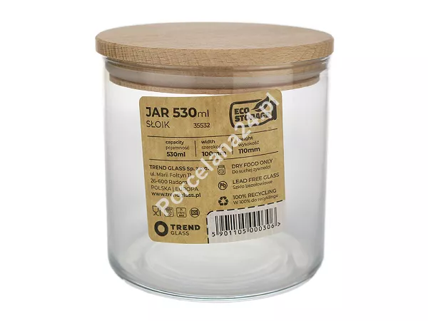 Pojemnik szklany 530 ml Trend Glass - Eco Storage 44.TG-35532EC Pojemnik szklany 530 ml Trend Glass - Eco Storage 44.TG-35532EC