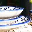 Serwis obiadowy na 12 osób (42el.) Bolesławiec - Niebieskie Motyle gat. I