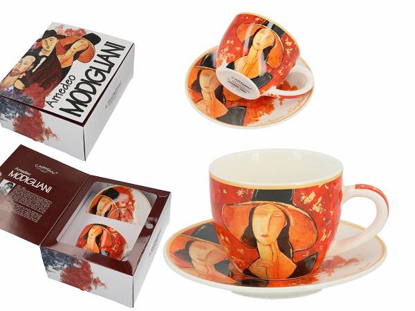 Filiżanka ze spodkiem espresso 0,08 L Carmani - Amedeo Modigliani - Kobieta w kapeluszu 33.833-8301 Filiżanka ze spodkiem espresso 0,08 L Carmani - Amedeo Modigliani - Kobieta w kapeluszu 33.833-8301