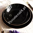 Komplet talerzy na 6 osób (18 el.) Chodzież - City Gold Black