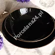 Komplet talerzy na 6 osób (18 el.) Chodzież - City Gold Black