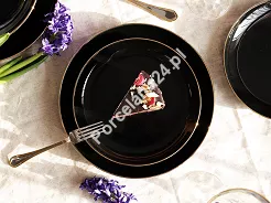 Komplet talerzy na 6 osób (18 el.) Chodzież - City Gold Black