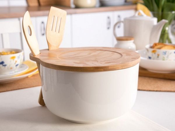 Kpl. do sałaty salaterka z pokrywką i łyżkami Altom Design - Regular 07.REG.2036 Kpl. do sałaty salaterka z pokrywką i łyżkami Altom Design - Regular 07.REG.2036