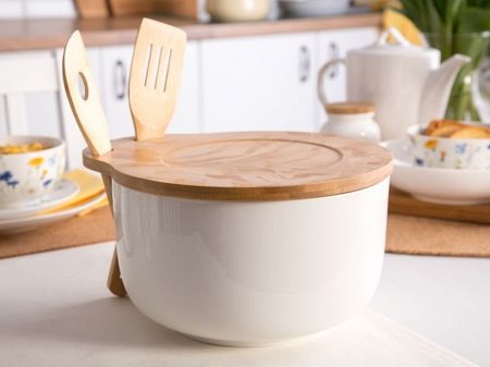 Kpl. do sałaty salaterka z pokrywką i łyżkami Altom Design - Regular 07.REG.2036