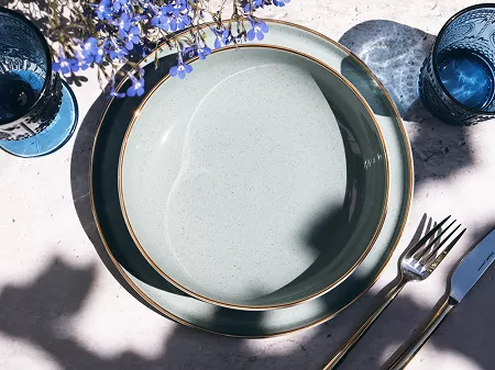 Serwis obiadowy na 12 osób (39 el.) Bogucice - Alumina Granite Mint Blue Gold Nordica 1129G