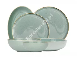 Serwis obiadowy na 12 osób (39 el.) Bogucice - Alumina Granite Mint Blue Gold Nordica 1129G