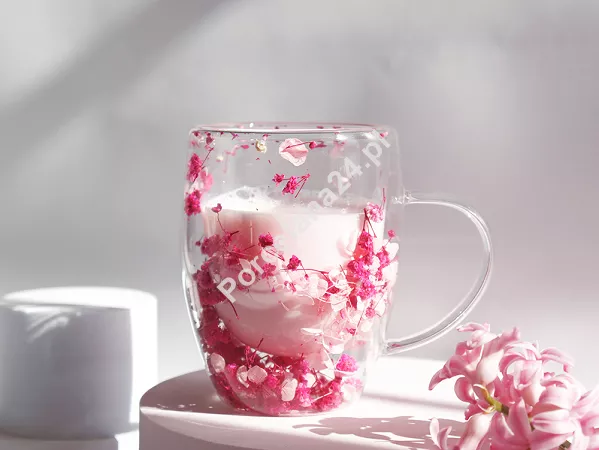 Szklanka termiczna z podwójną ścianką 0,3 L Ecarla - Aura Pink 20.SZK149 Szklanka termiczna z podwójną ścianką 0,3 L Ecarla - Aura Pink 20.SZK149