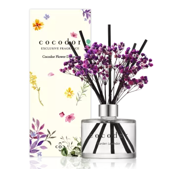 Dyfuzor zapachowy z patyczkami i prawdziwymi kwiatami 200 ml Cocodor - Garden Lavender 30403