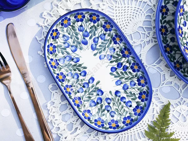 Półmisek owalny 24 cm Bolesławiec - Sadzawka Milicka gat. I Półmisek owalny 24 cm Bolesławiec - Sadzawka Milicka gat. I