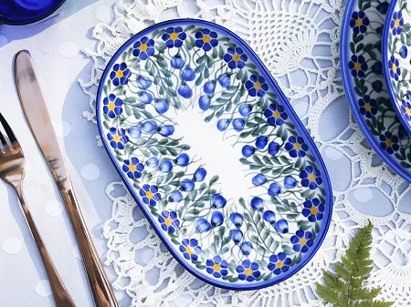 Półmisek owalny 24 cm Bolesławiec - Sadzawka Milicka gat. I