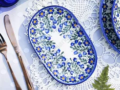 Półmisek owalny 24 cm Bolesławiec - Sadzawka Milicka