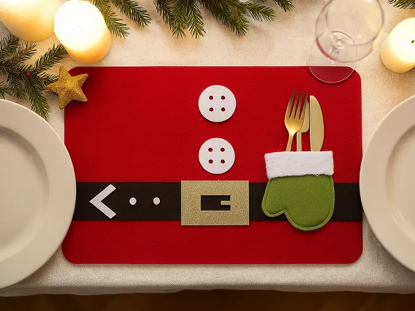 Podkładka / mata filcowa pod talerz 30 x 20 cm Altom Design - Santa 07.CHR.1835 Podkładka / mata filcowa pod talerz 30 x 20 cm Altom Design - Santa 07.CHR.1835