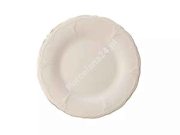 Talerz płytki 27,5 cm Bon Bistro - Retro Golden Rim ecru Talerz płytki 27,5 cm Bon Bistro - Retro Golden Rim ecru