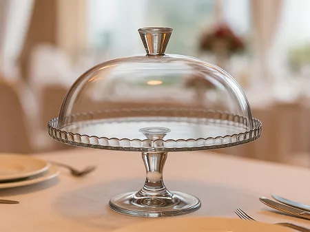 Patera na nodze 32 cm z kloszem Pasabahce - Patisserie 1D.PAT.95200