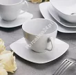 Serwis obiadowo - kawowy na 6 osób (30 el) Chodzież - Akcent C000 BIAŁY (TG18)