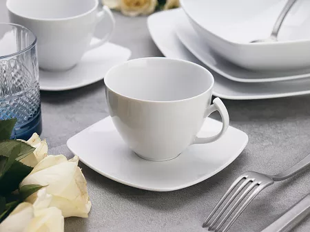 Serwis obiadowo - kawowy na 6 osób (30 el) Chodzież - Akcent C000 BIAŁY (TG18)