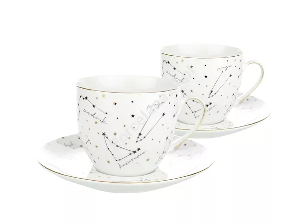 Komplet 2 filiżanek ze spodkiem 0,3 L (4 el) Bogucice - Zodiak White 1038 Komplet 2 filiżanek ze spodkiem 0,3 L (4 el) Bogucice - Zodiak White 1038