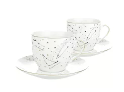 Komplet 2 filiżanek ze spodkiem 0,3 L (4 el) Bogucice - Zodiak White 1038