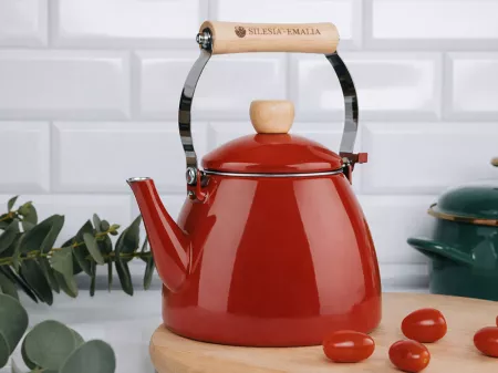 Czajnik emaliowany 2 l Silesia Emalia - Lucjan czerwony 6.CZA.6668