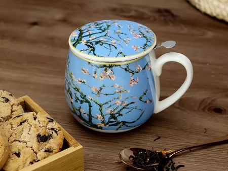 Kubek baryłka z zaparzaczem 0,43 L Duo - Vincent van Gogh, Almond Blossom 15.ALB.KZ43