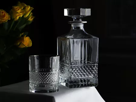 Kpl. szklanek do whisky 0,34 L (6szt) + karafka 0,85 L (1szt) Bohemia Prestige - Elegante Platin 802862
