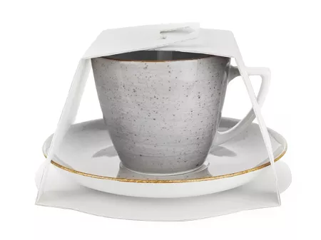 Filiżanka ze spodkiem 0,35 L / 17,5 cm Lubiana - Beata / Dorota 6630Z SIWY GIFT BOX