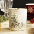 Świecznik szklany 10 cm Altom Design - Choinki biały 07.CHR.1631