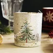 Świecznik szklany 10 cm Altom Design - Choinki biały 07.CHR.1631