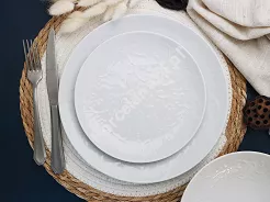 Komplet talerzy na 6 osób (18 el) Lubiana - Hanami Klasyczna Biel
