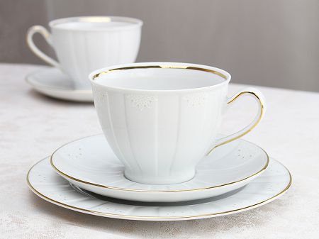 Komplet do herbaty (kawy) na 6 osób (18 el.) Ćmielów - Oktawa G311 Koronkowa Finezja