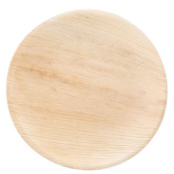 Talerz płytki 20 cm z liści palmowych - Opakowanie 25 szt. - EM.LP.T20-OP